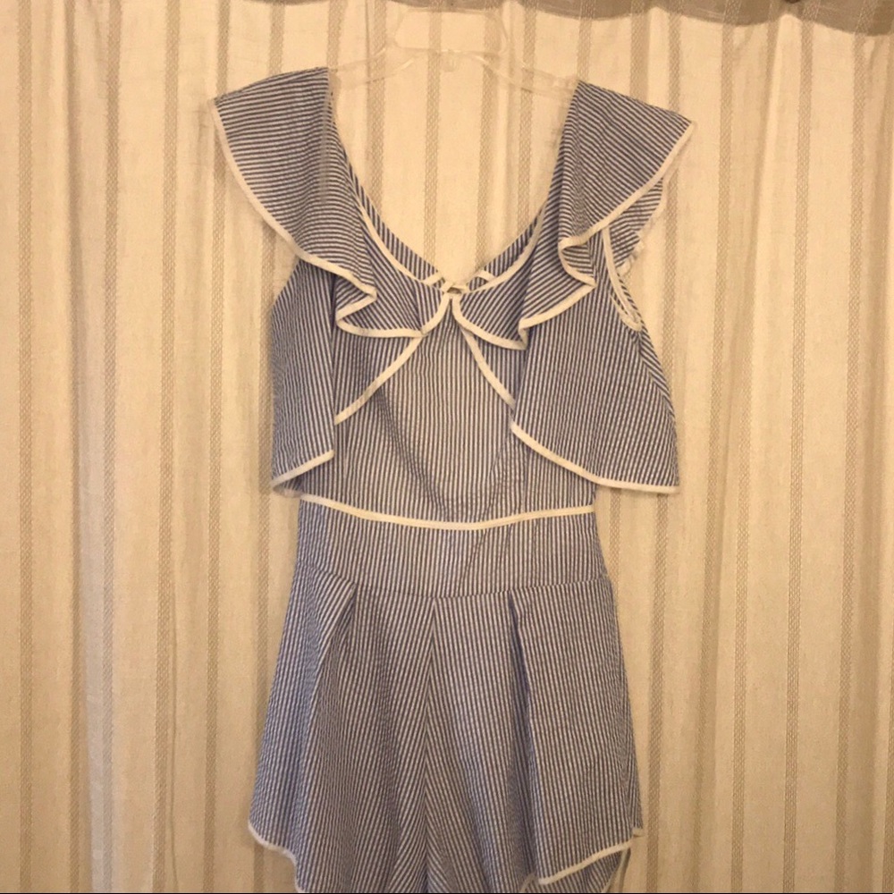 Navy & White Romper